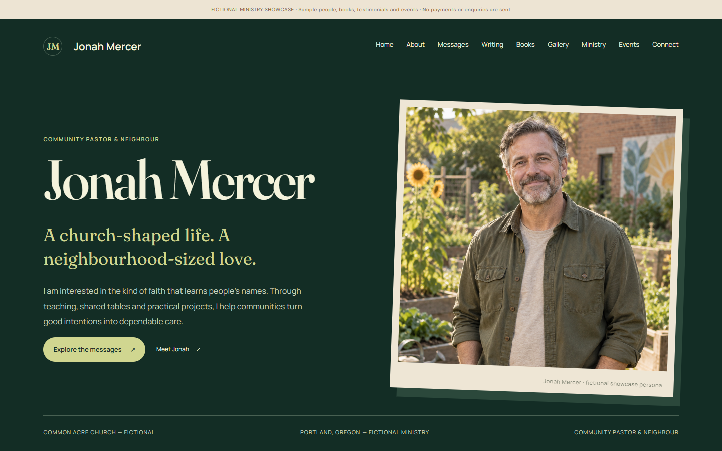 Explore Jonah Reyes's local ministry example website